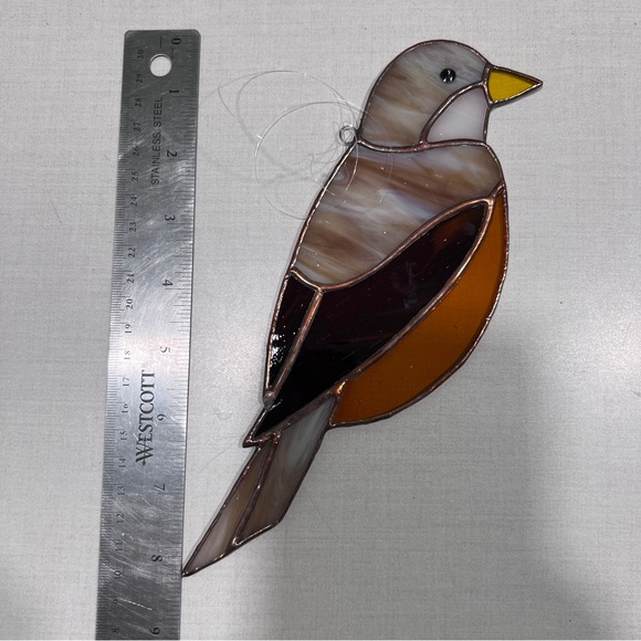 8” Stained glass sun catcher robin - Picture 4 of 4